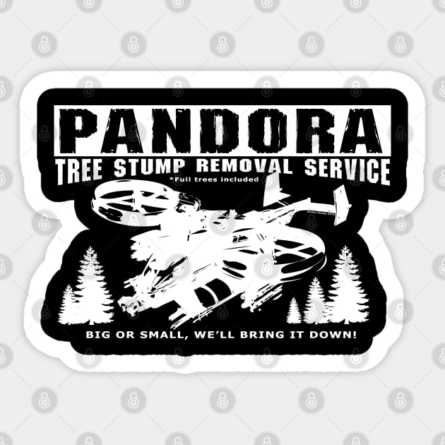 Pandora Tree stump removal service - dark tees Sticker by Illustratorator